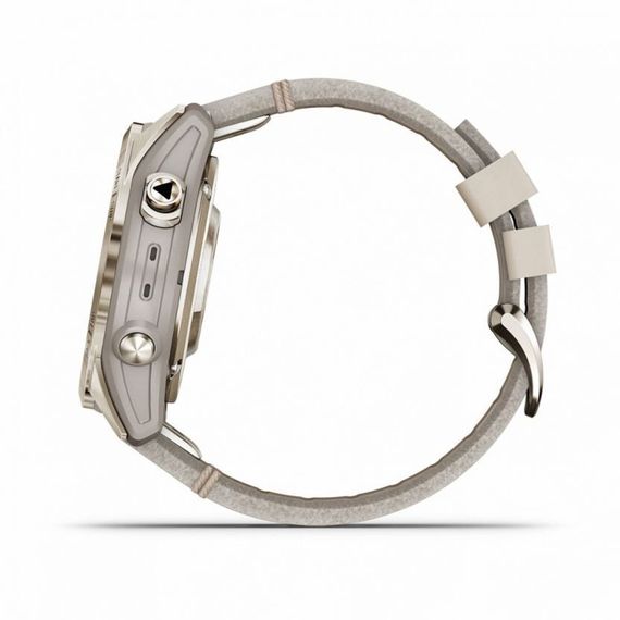 Garmin Fenix 7S Pro Sapphire Solar – золотистый корпус, ремешок цвета известняка