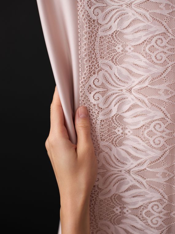 03-294 ОПТ Кружево эластичное 24 см, серебристый пион 168