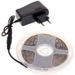 Гирлянда для дома Лента светодиодная самоклейка 5м*8мм, 300 ламп LED, 1 реж, б/пульта, степень защиты IP64, Белый (арт.542-131)