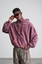 Худи Nothomme Monterest Vintage Washed Distressed Hoodie "Black Plum Purple Spot"