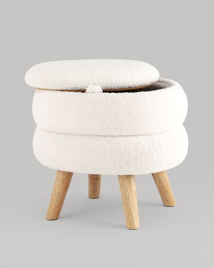 Пуф с ящиком Винни M тедди белый