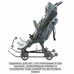 Санки - коляска Galaxy kids 3-3С серо-зеленый джинс арт. GK-3-3ССЗД