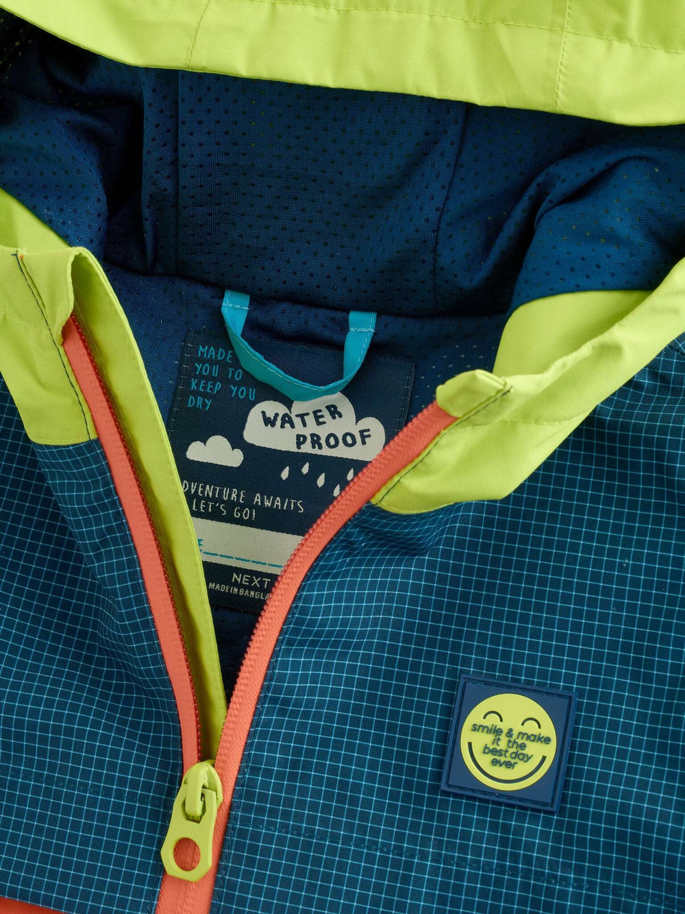 Куртка непромокаемая с капюшоном для мальчика Next Q61-761, Синий, Оранжевый