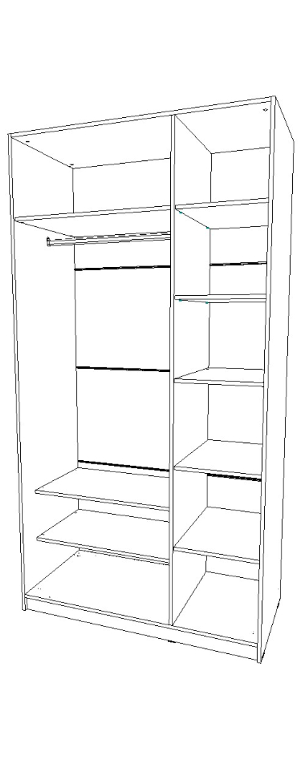 шкаф трёх створчатый 600×1200×2300 левый Вектор+
