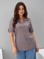 Блузка БЛ-122/ришелье-кофе
