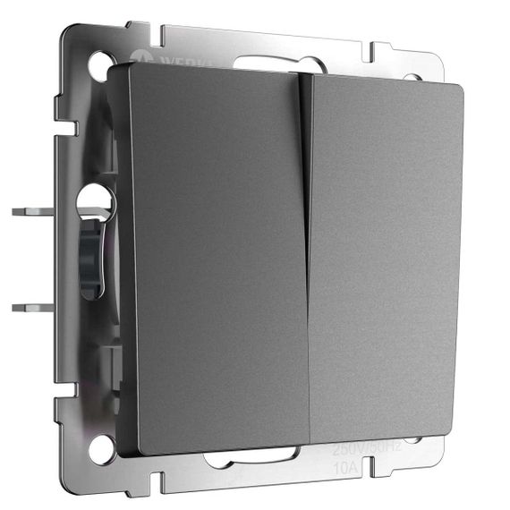 Перекрестный выключатель Werkel двухклавишный графит матовый W1123064 4690389196898