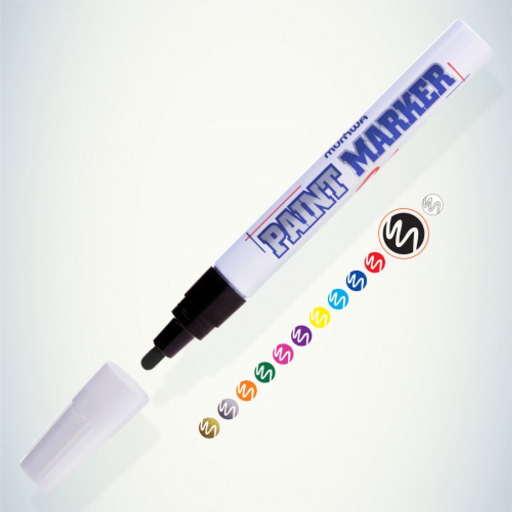 302753 MunHwa Маркер-краска PAINT MARKER, ЧЕРНАЯ 4мм (PM-01) БЛ-1 | MunHwa