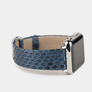 Ремешок для Apple Watch 40/41mm Classic из кожи питона синего цвета