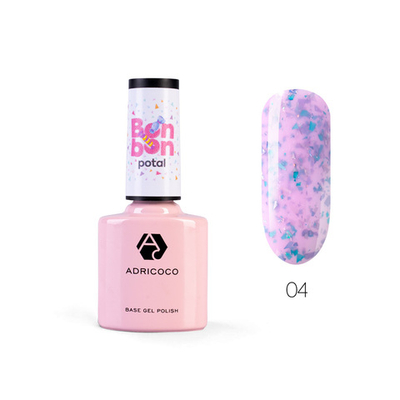 Камуфлирующая база ADRICOCO Bonbon Potal №4 с цветной поталью 8 мл