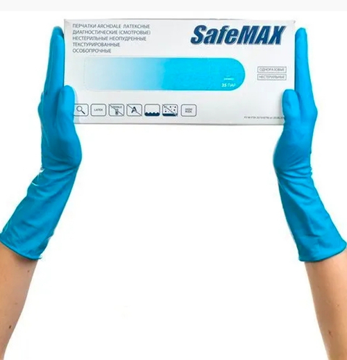 ПЕРЧАТКИ ЛАТЕКС САФМАКС Л 25\250 ПАР.