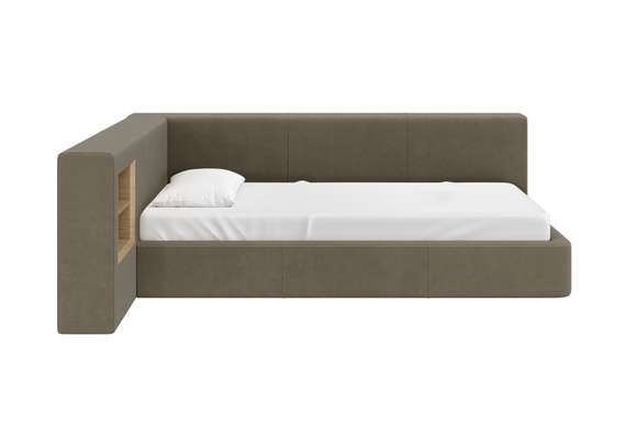 Диван-кровать Cube c нишей M (серо-зеленый FiberGuardе)