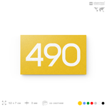 Номер на дверь 490, табличка на дверь для офиса, квартиры, кабинета, аудитории, склада, желтая 120х70 мм, Айдентика Технолоджи