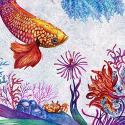 Бесшовная фреска Скин CORALS, 2,7 м (Ширина 4 м)