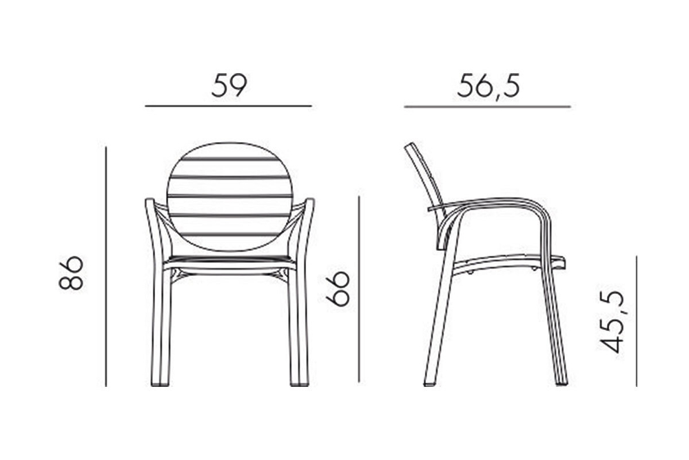 Стул Palma, белый-тортора