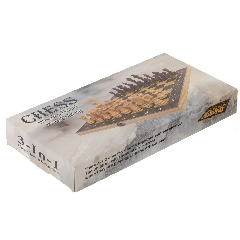 GAEM Игра настольная 3 в 1 (шахматы, шашки, нарды), L24 W12 H3 см