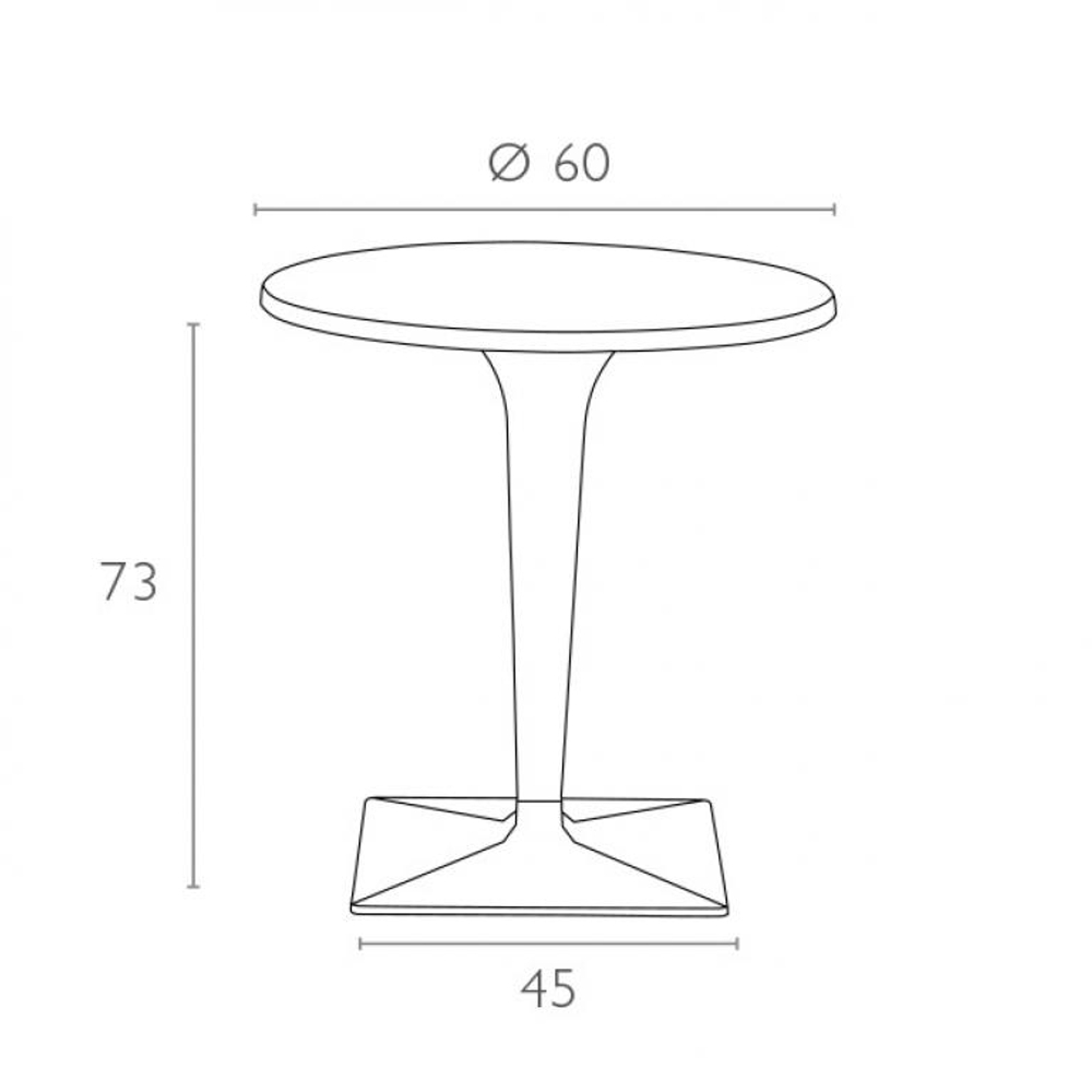 Стол пластиковый Siesta Contract Ice, Ø600х730, черный