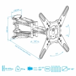 Кронштейн Kromax ATLANTIS-45 white, наклонно-поворотный