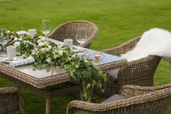 "Эспрессо" обеденная группа плетеная, цвет соломенный