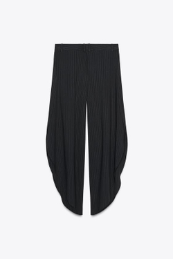 ZARA БРЮКИ В ПОЛОСКУ С РАЗРЕЗАМИ — ZW COLLECTION, ЧЕРНЫЙ