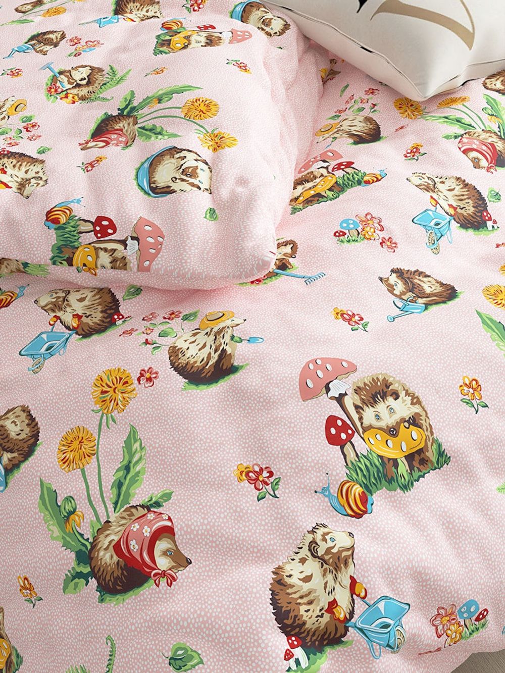 Наволочка комплект 2шт Сказка "Ёжики" 40х60 см, поплин