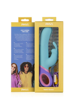 Мятный вибратор Meta с клиторальным отростком - 23 см. (Цвет: мятный)