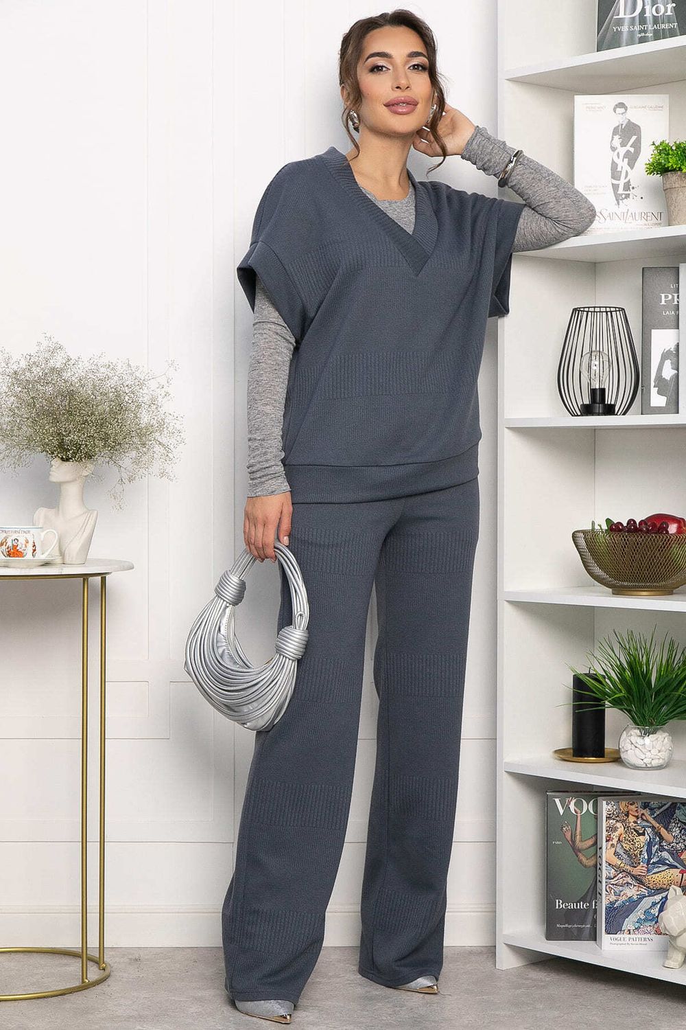 Костюм трикотажный Уютный шарм (серо-синий) К14251-5М LT Collection