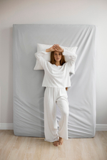 UTOPIA Простыня натяжная, сатин светло-серый