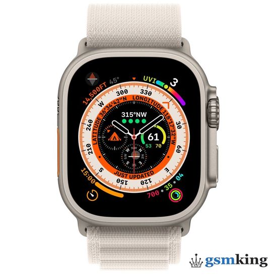 Apple Watch Ultra GPS + Cellular 49mm Titanium Case with Starlight Alpine Loop