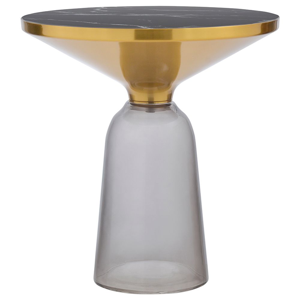 Столик кофейный Odd, Ø50 см, мрамор/черный