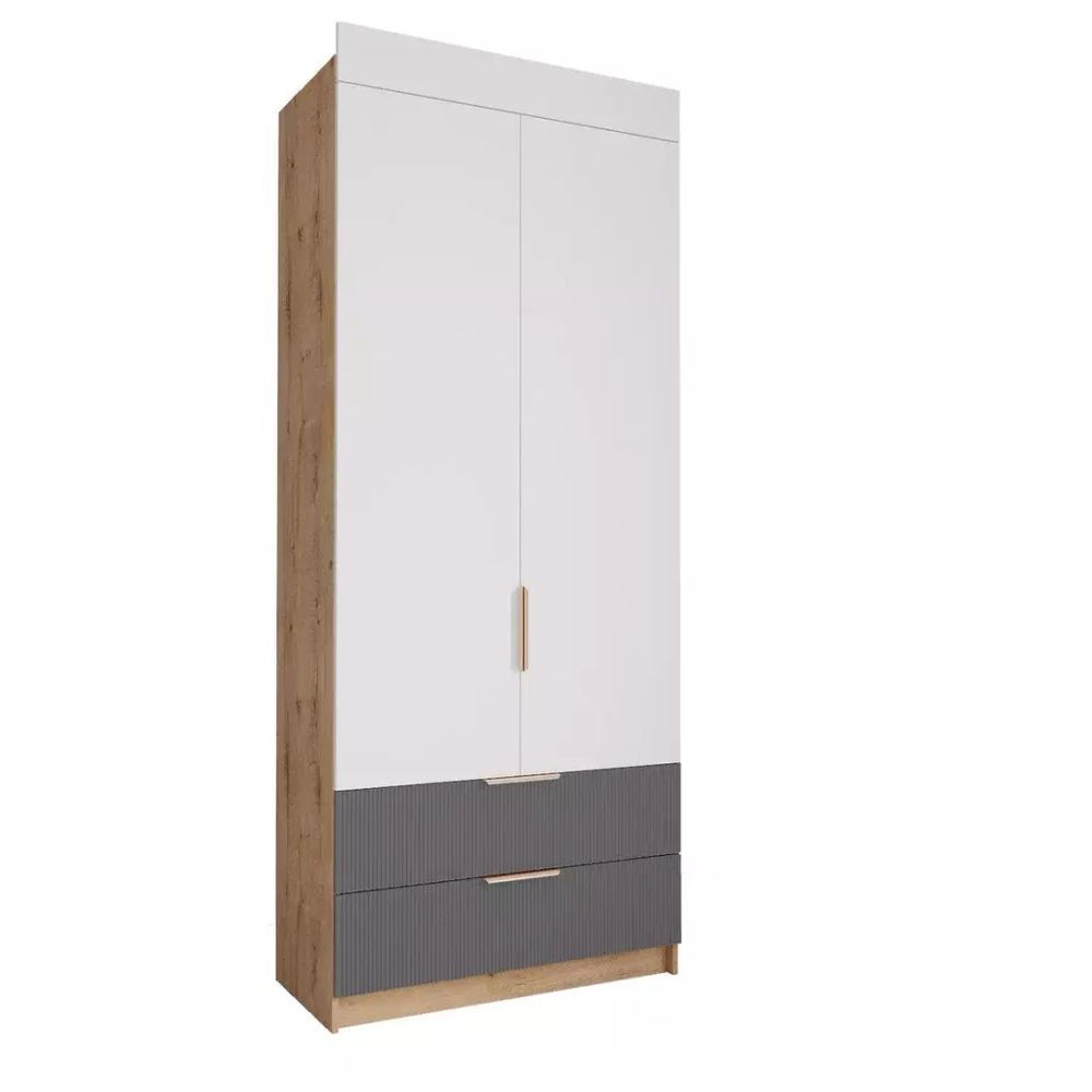 Шкаф «Лавис» ШД 900.1 (дуб бунратти/белый софт), ЛДСП/МДФ, ДСВ Мебель