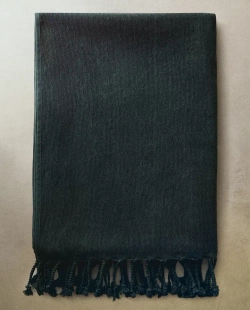 ZARA HOME ПЛЯЖНОЕ ПОЛОТЕНЦЕ ИЗ ХЛОПКА С БАХРОМОЙ, ЗЕЛЕНЫЙ