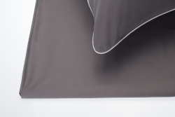 Постельное белье cемейное Сlaire&Caroll Lune темно-серое с белым кантом