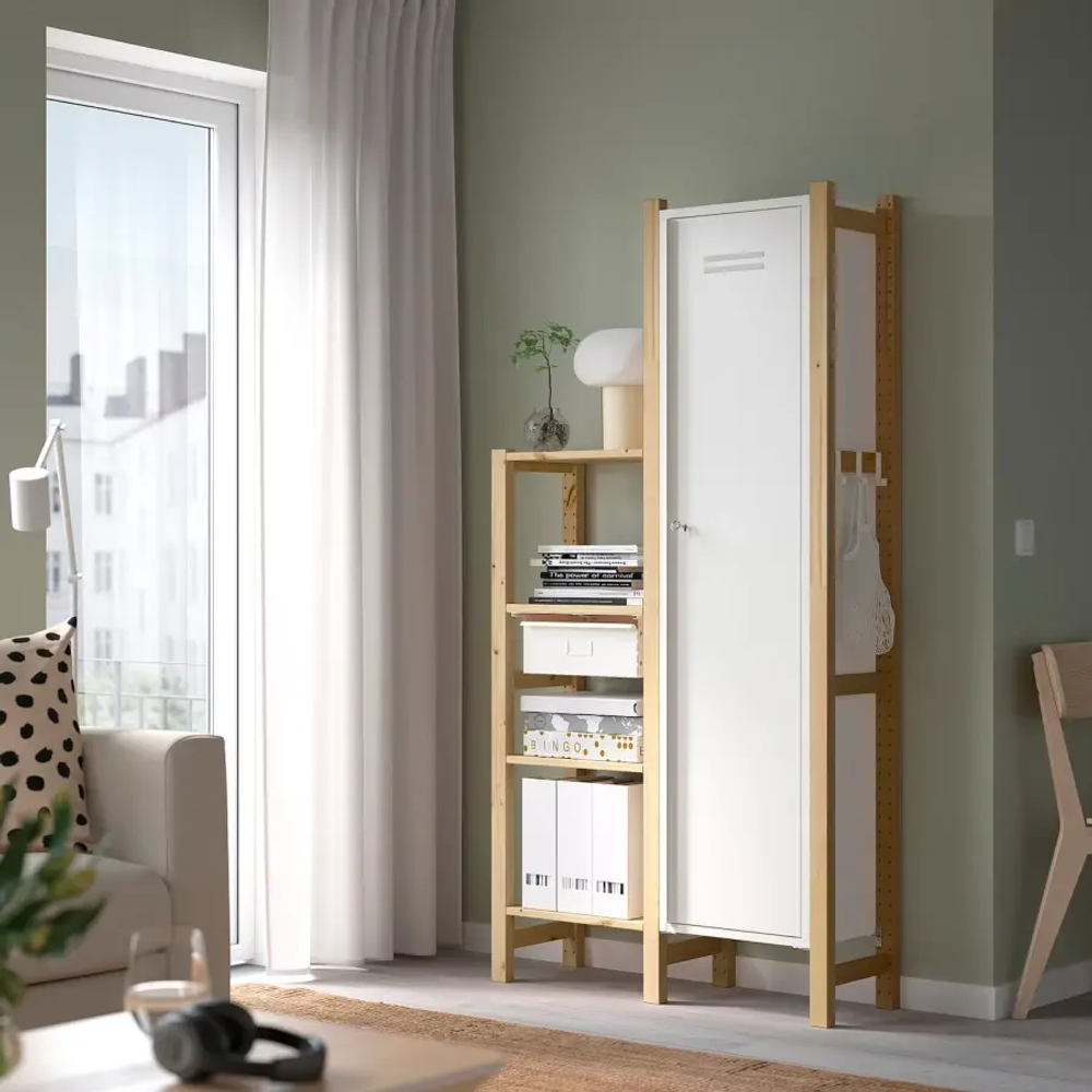 Комбинация для хранения - IKEA IVAR/ИВАР ИКЕА, 92х30х179 см, сосна/белый