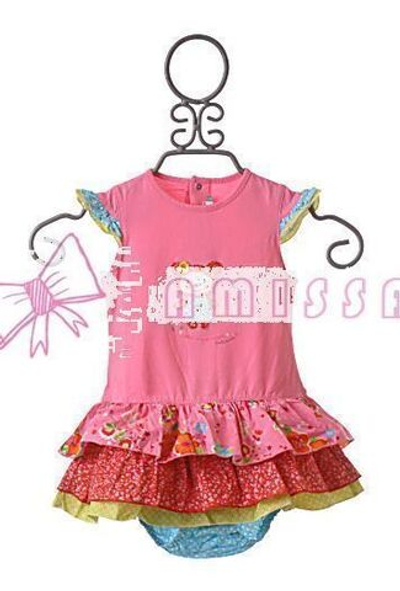 Комплект из туники с цветочным принтом и трусиков в горох