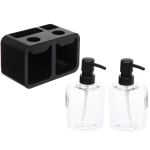 Дозатор для моющих средств 2х350мл 17х19х16 черный 8875