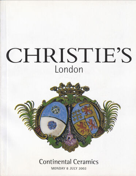 Каталог аукциона Christie's, Лондон, Керамика континентальной Европы от 8 июля 2002 года