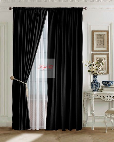XL-комплект штор Ницца (чёрный)