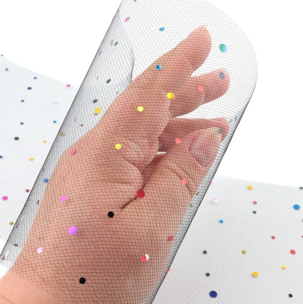 Фатин с разноцветными блестками 15 см