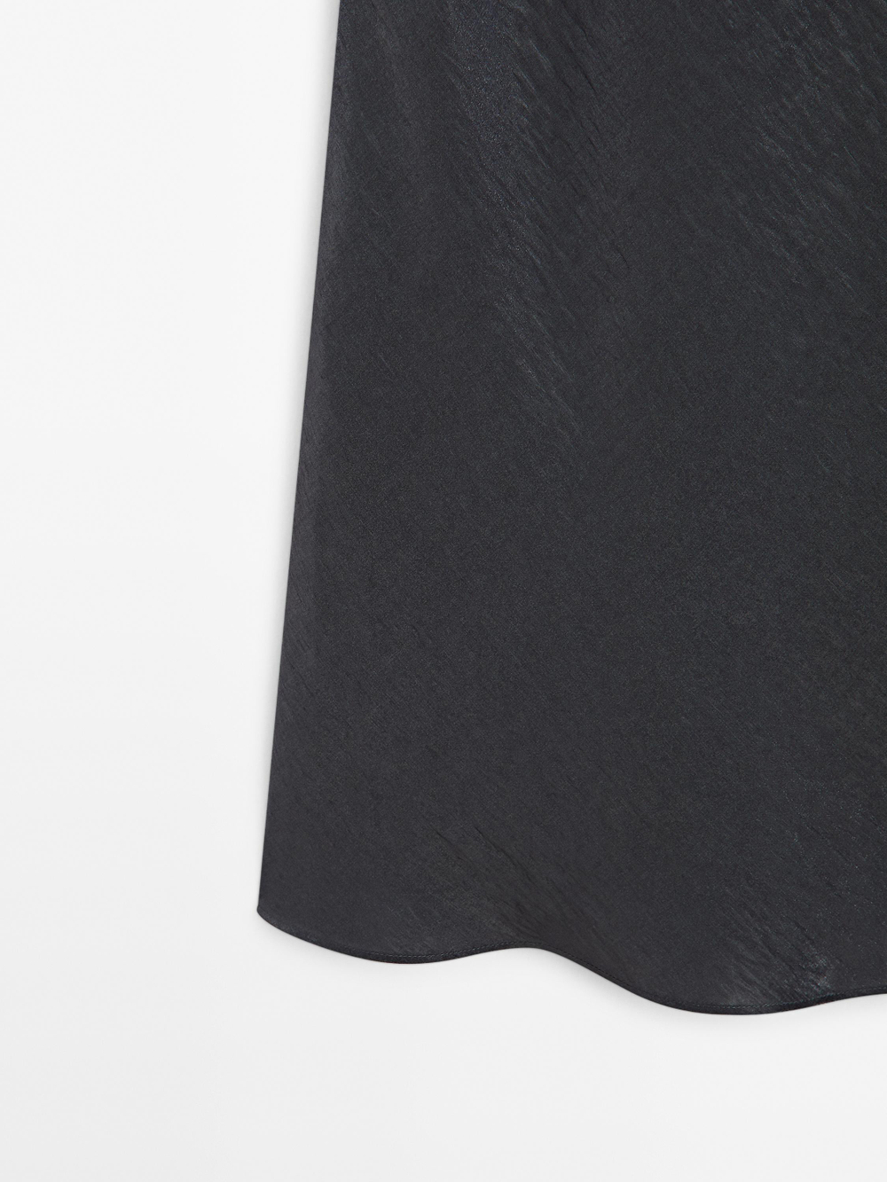 Massimo Dutti Струящееся платье миди без бретелей, серебряный