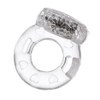 Толстое прозрачное эрекционное кольцо 2см с вибратором ToyFa Basic 818034-1