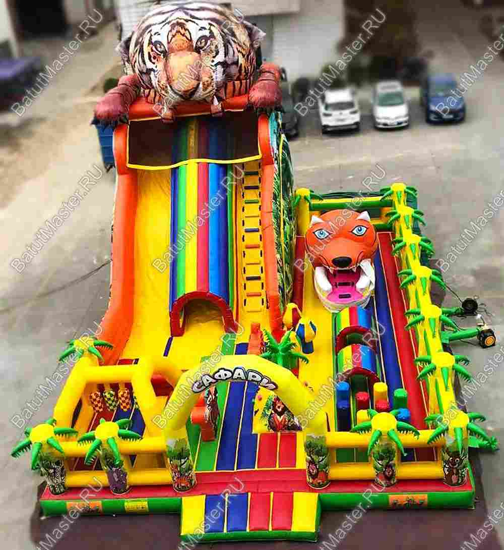 Коммерческий надувной батут Сафари-Тигр с принт печатью