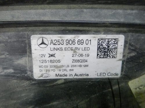 Фара левая Mercedes GLC X253 (2019-2022) LED