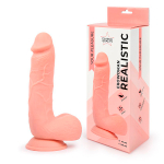 Телесный фаллоимитатор с мошонкой Bior Toys Erowoman-Eroman ER-30061