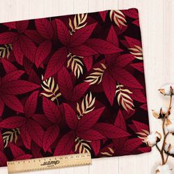 Ткань шелк Армани осенние листья