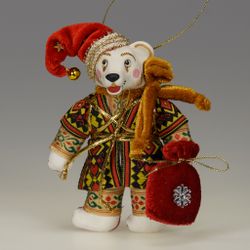 Ёлочная игрушка Медвежонок Дед Мороз