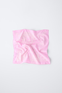 ZARA БАНДАНА С ПРИНТОМ, РОЗОВЫЙ