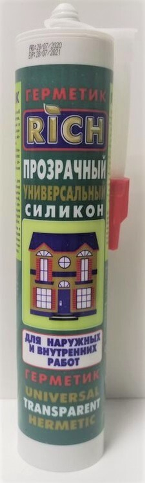 Силиконовый УНИВЕРСАЛЬНЫЙ, ПРОЗРАЧНЫЙ герметик 280ml  RiCH (24/1шт)