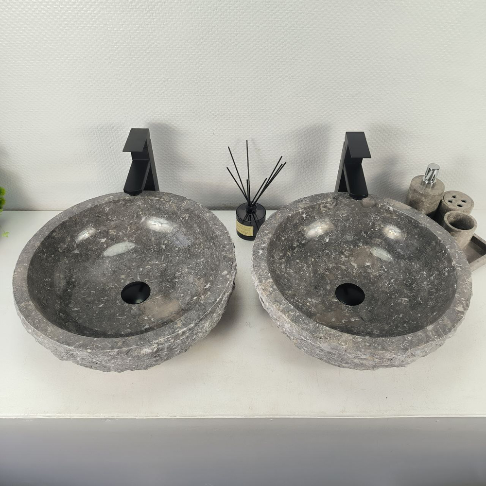Раковина из мрамора ПАРА! Erozy Grey EM-64666 46*46*15 0185