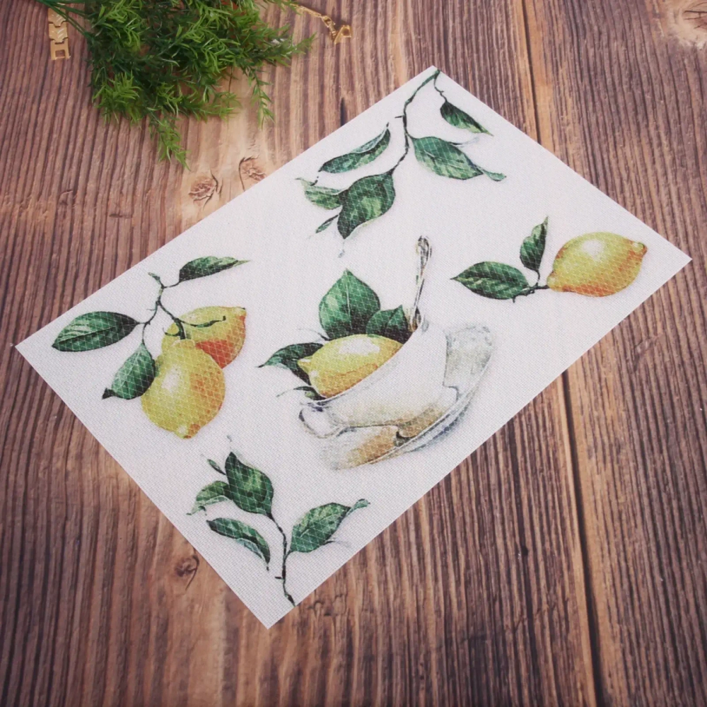 Салфетка на стол 45*30см плетеная «Лимоны к чаю»