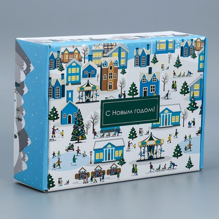 Коробка подарочная «Город», 30,7х22х9,5 см